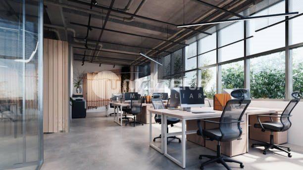 modern office interior, 3d rendering